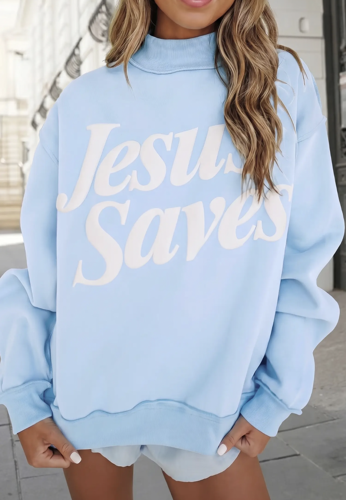 PREORDER- Jesus Saves Printed Mockneck S-XL