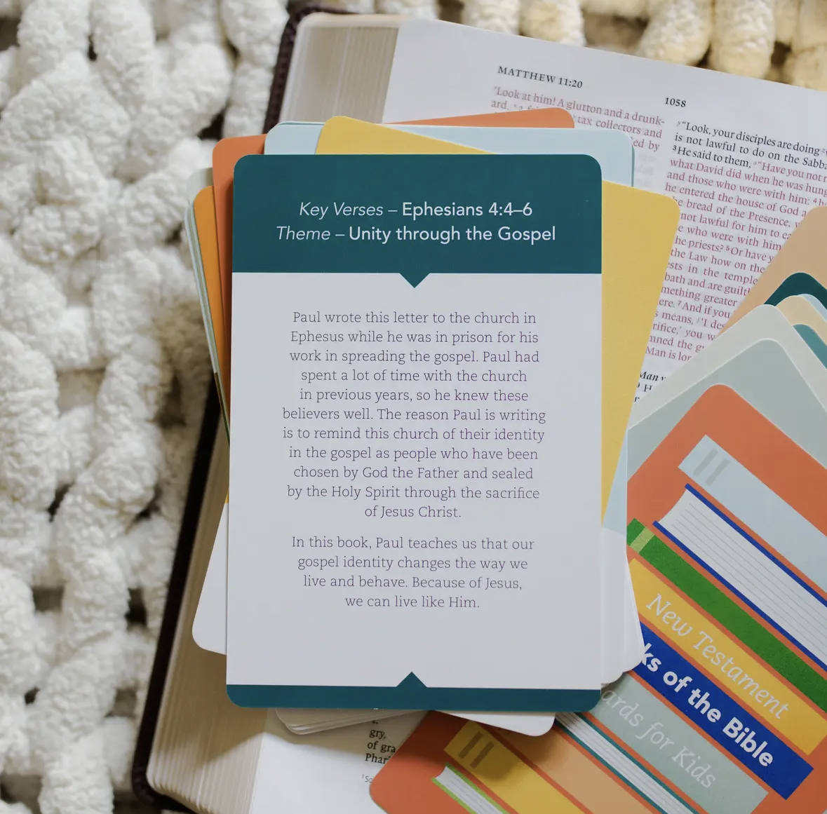 New Testament Books of the Bible Card Set- Kids