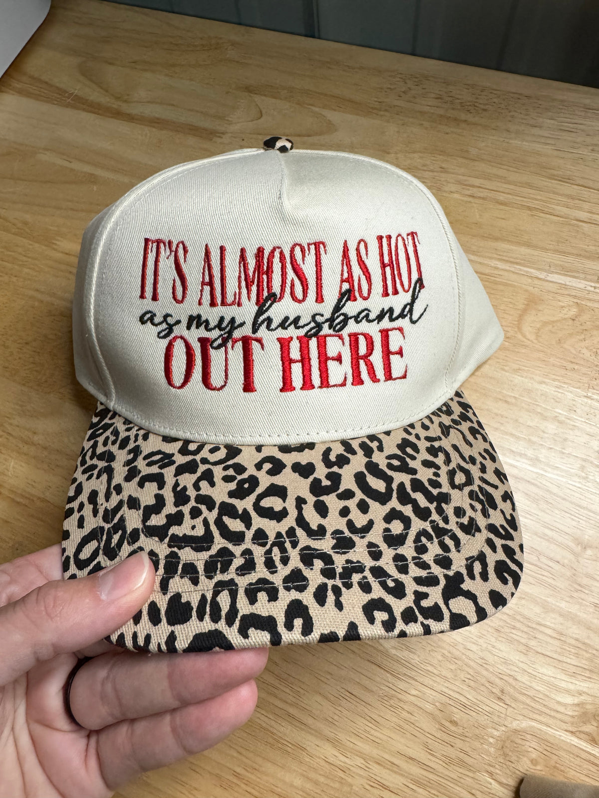 PREORDER- Hot Husband Embroidered Leopard Hat