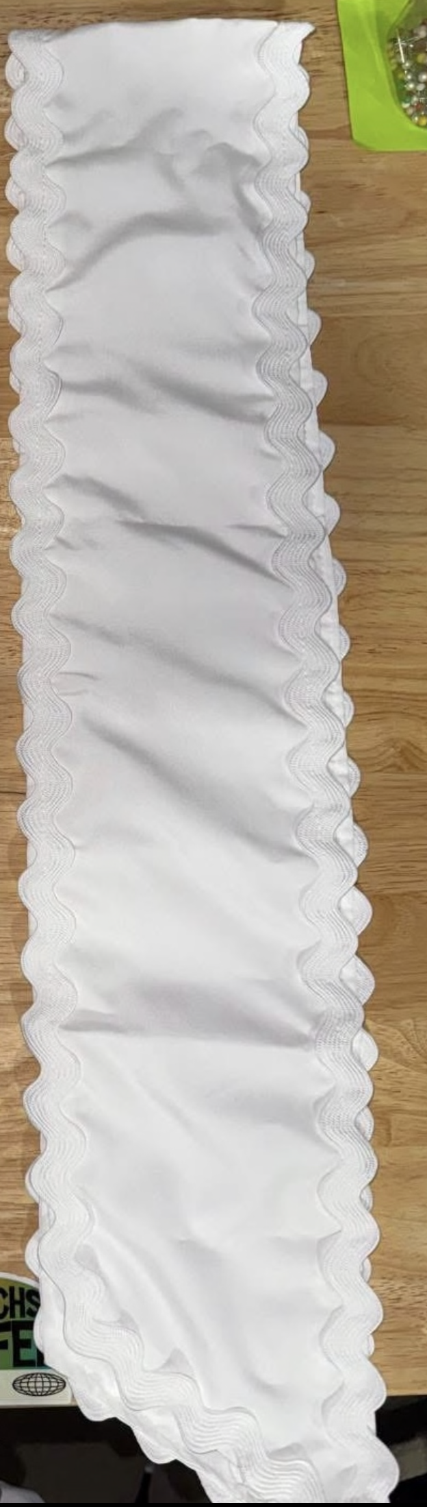 White w/ White Ric Rac Sash
