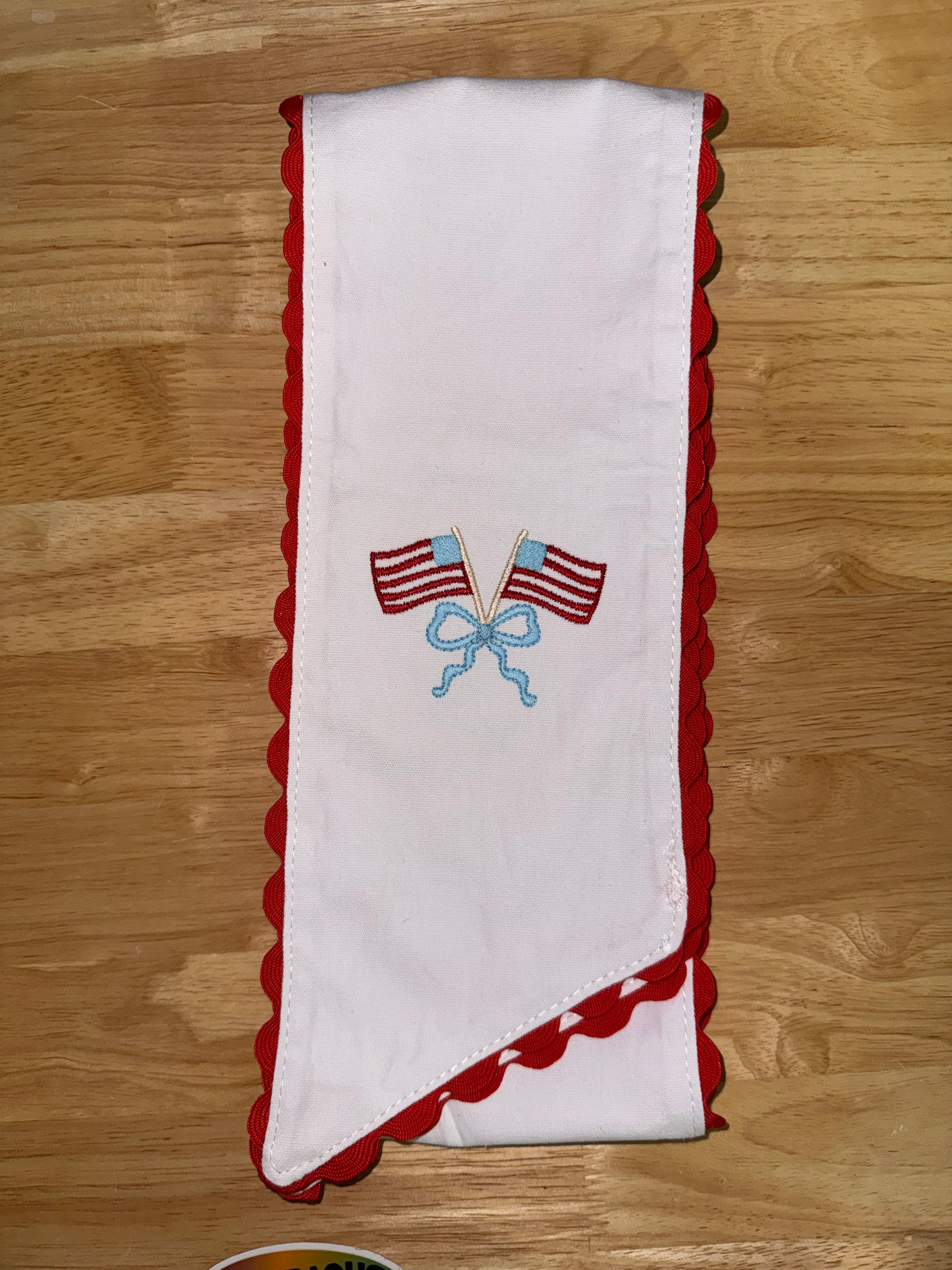 Patriotic Flag Wreath Sash