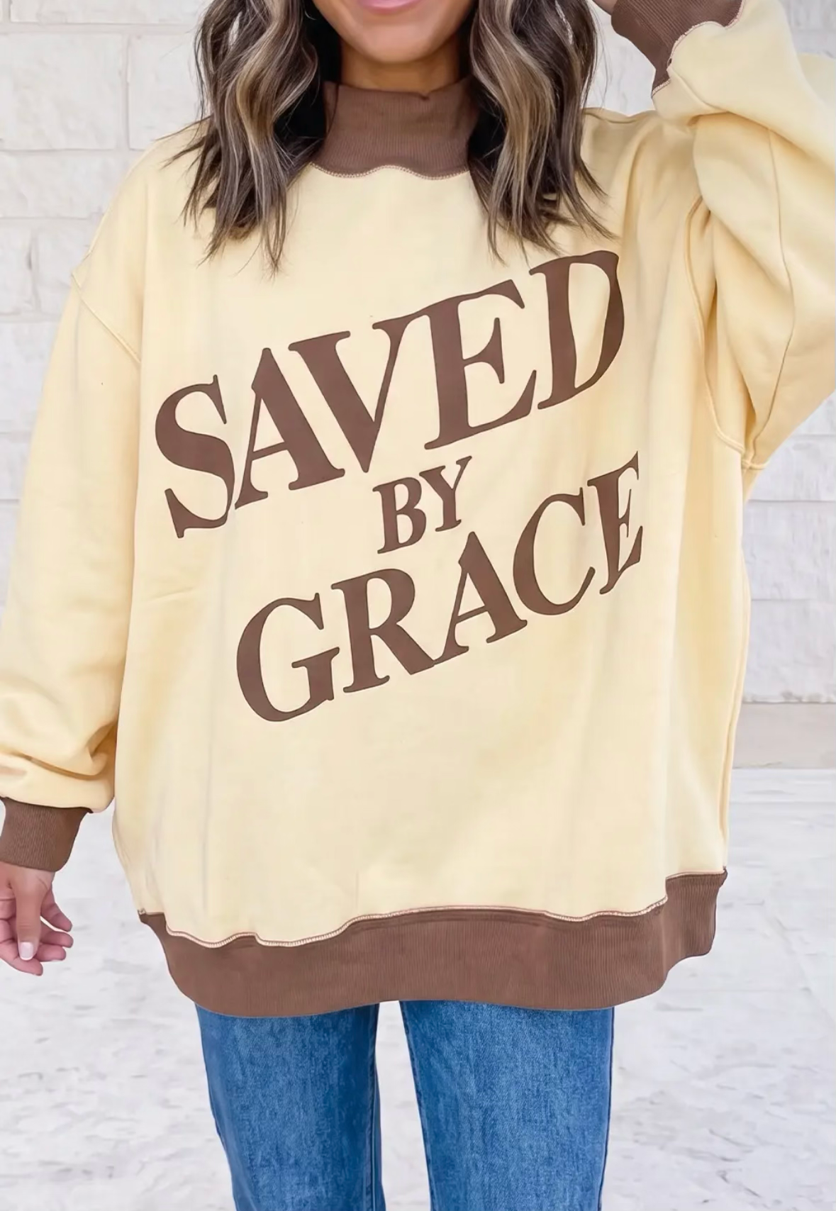 PREORDER- Saved By Grace Mockneck S-XL