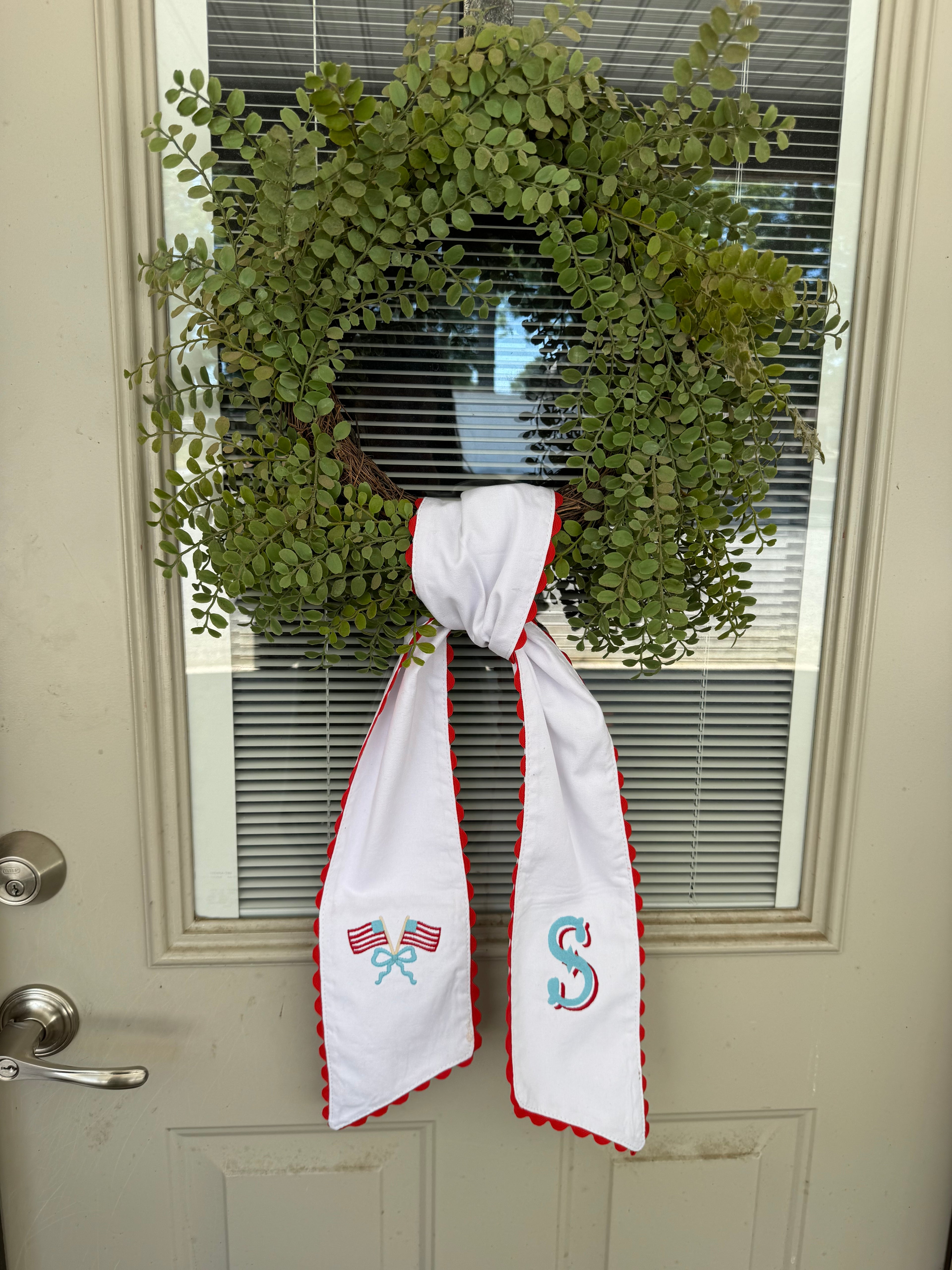 Patriotic Flag Wreath Sash